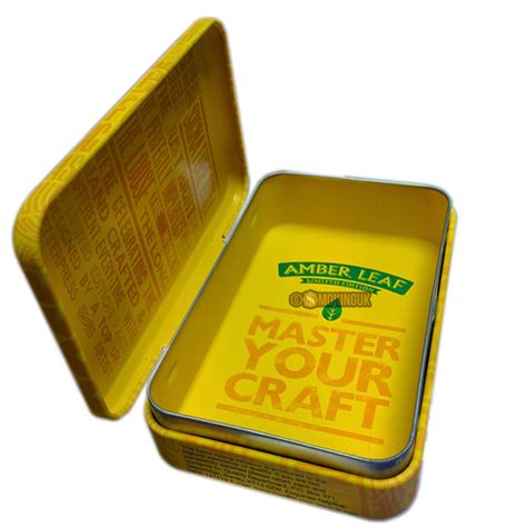 amber leaf tin box